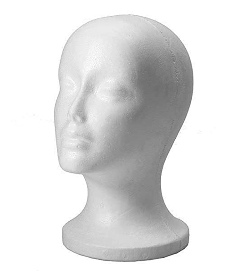 Mannequin Head Model Hat Wig Jewelry Holder Shop Display Stand Rack, Flat and Smooth Without Holes, Non-Toxic and Odorless