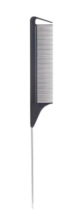 Hair Tail Combs Pin Parting Comb, Carbon Fibre Metal-Pin Rat Tail Comb Hair Styling Tool For Hair Salon Braiding