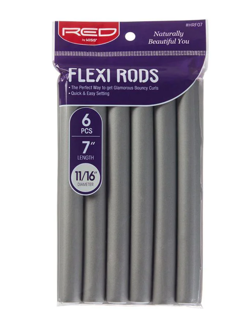 RED BY KISS FLEXI RODS 7" 11/16" 6-PACK IN GRAY