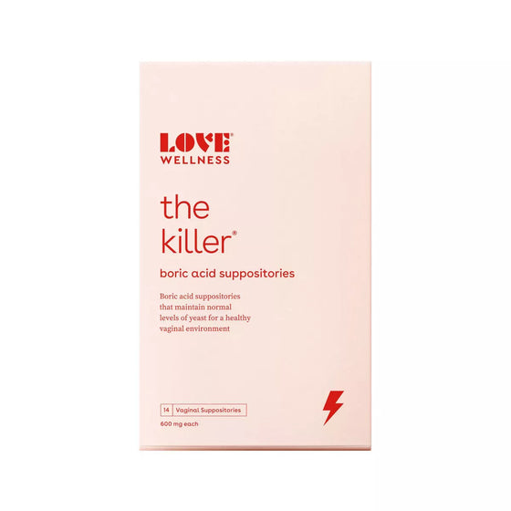 Love Wellness The Killer Boric Acid Suppositories, 14 Count