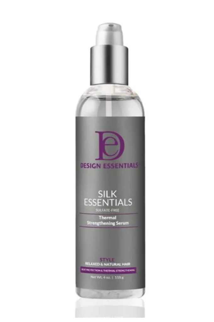 Design Essentials Professional Grade Silk Essentials Heat Protectant Strengthening Serum For Relaxed & Natural Hair, 4 Fl Oz