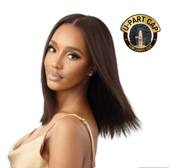 My Tresses Gold Label Unprocessed Human Hair U Part Leave Out Wig HH-Dominican Straight 14"