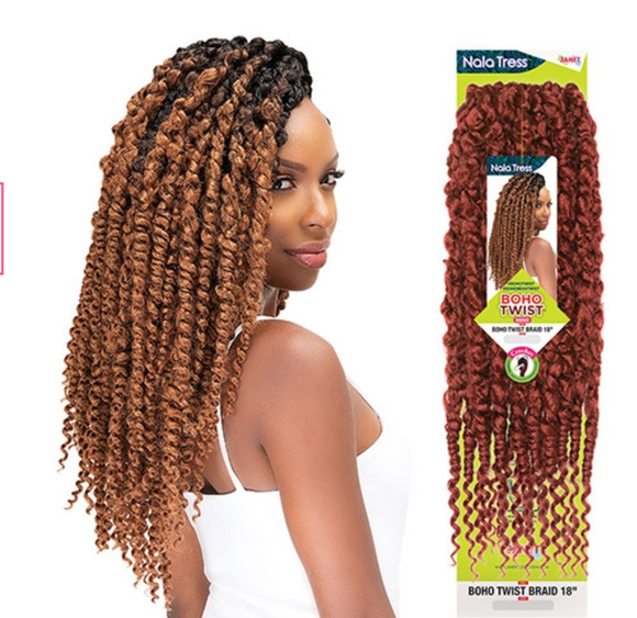 Janet Collection Synthetic Hair Crochet Braids Nala Tress Boho Twist Braid 18"