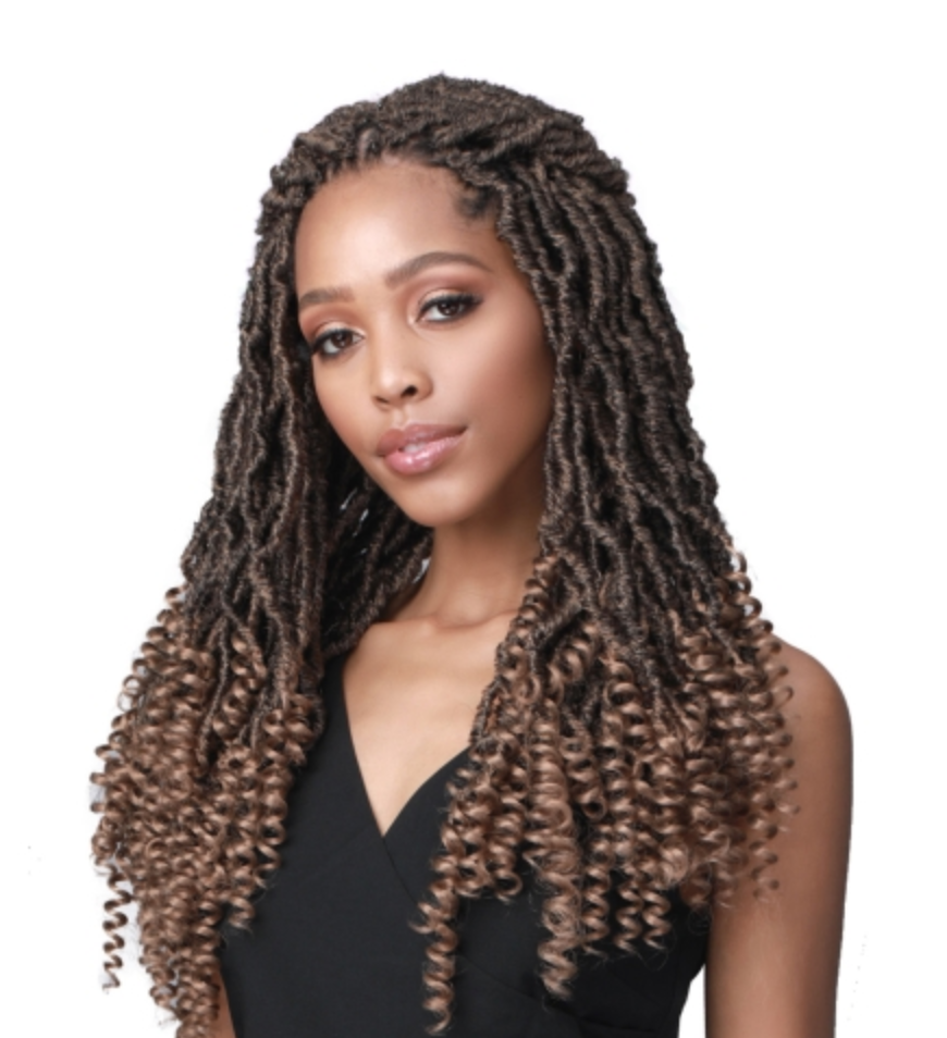 Bobbi Boss Crochet Braids African Roots Braid Collection 2X Nu Locs Curly Tips 18"
